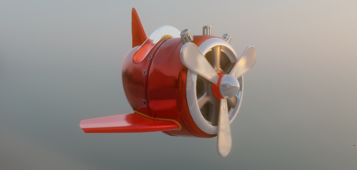 Stylized aircraft final render